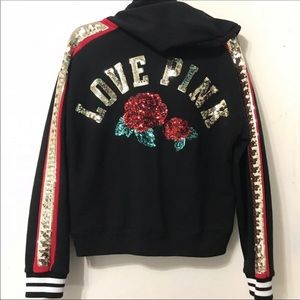 ❌SOLD❌ VS PINK rose bling hoodie